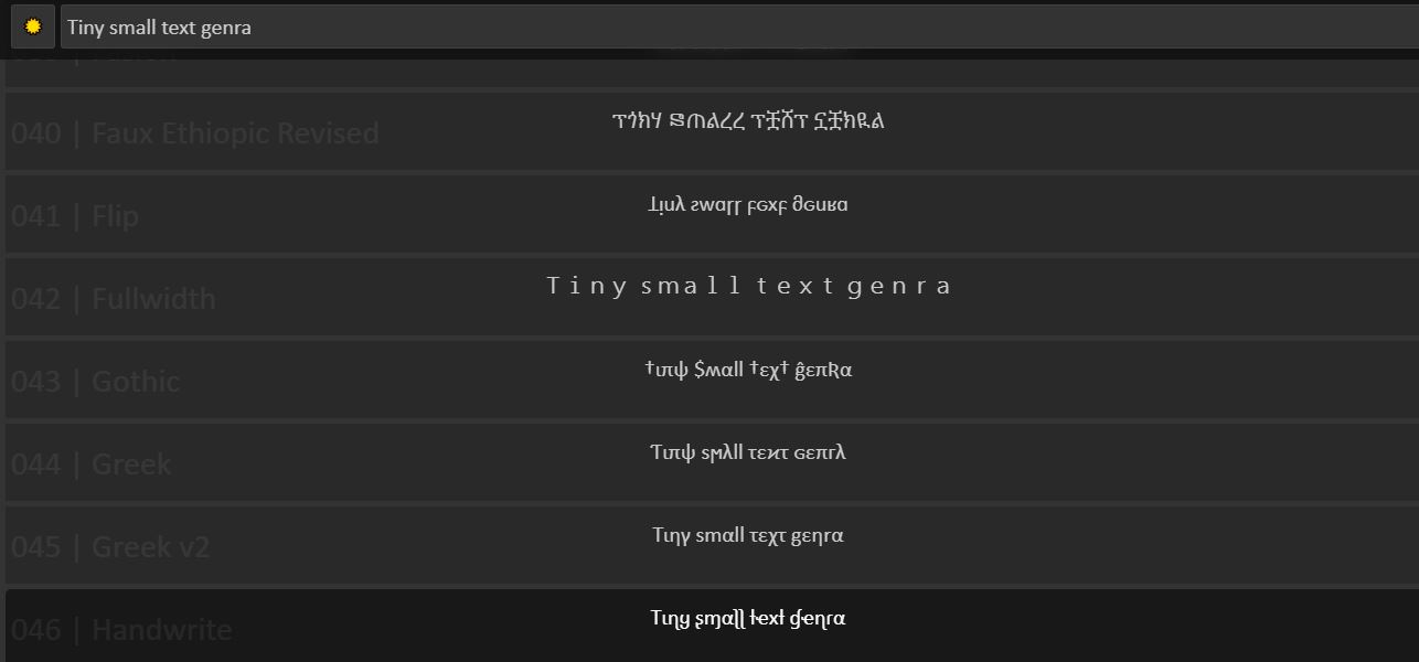 Features of Tiny Font Generator