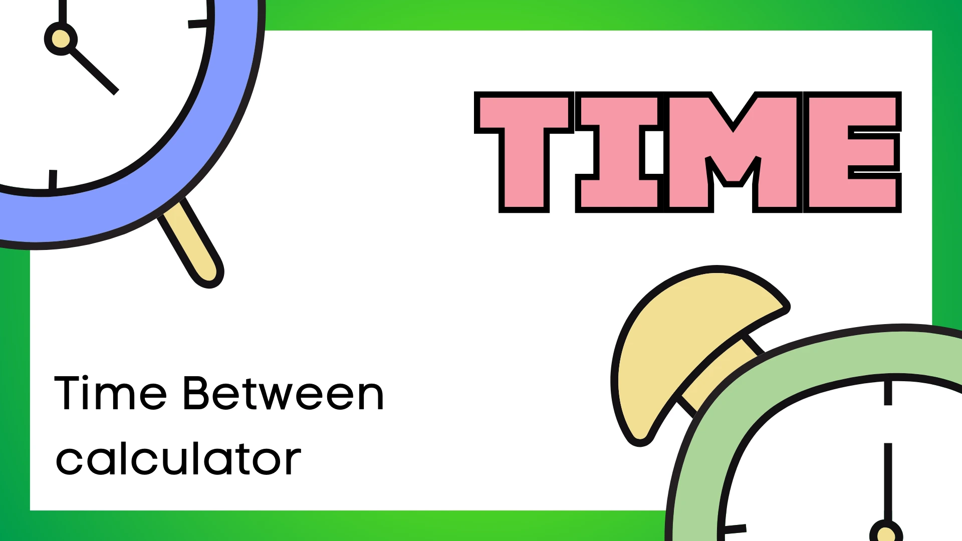 Visual representation of time calculation from start to end time - Calculate hours between times